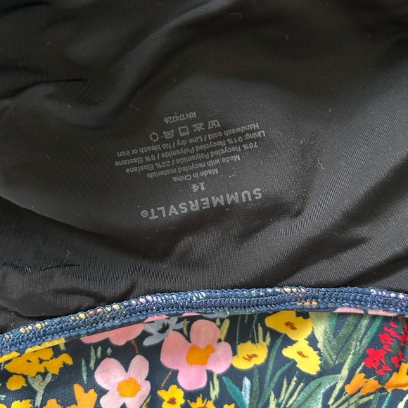 Summersalt Green and Pink One Piece V-Neck Swimsuit - Picture 14 of 14